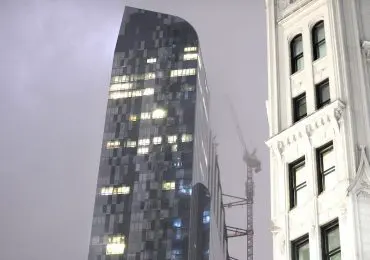 Debris plunges from Midtown NYC skyscraper after unstable crane spins around in remnants of Hurricane Zeta winds